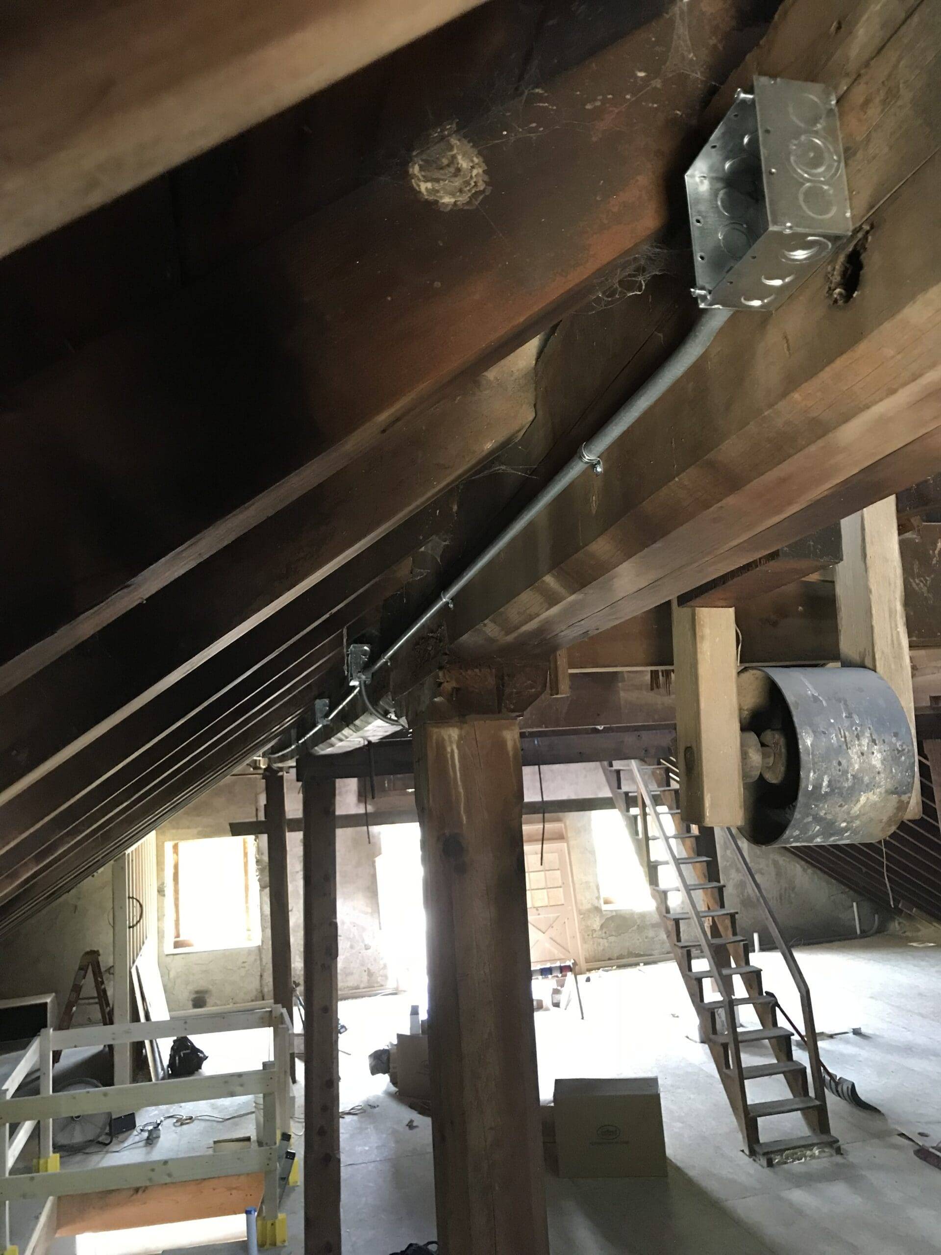 in an old attic